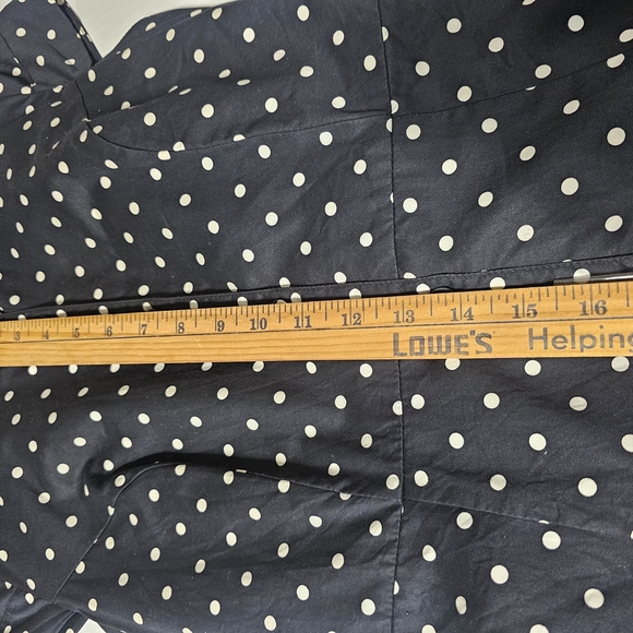 Merona Navy and White Polka Dot Midi Dress - Picture 6 of 9